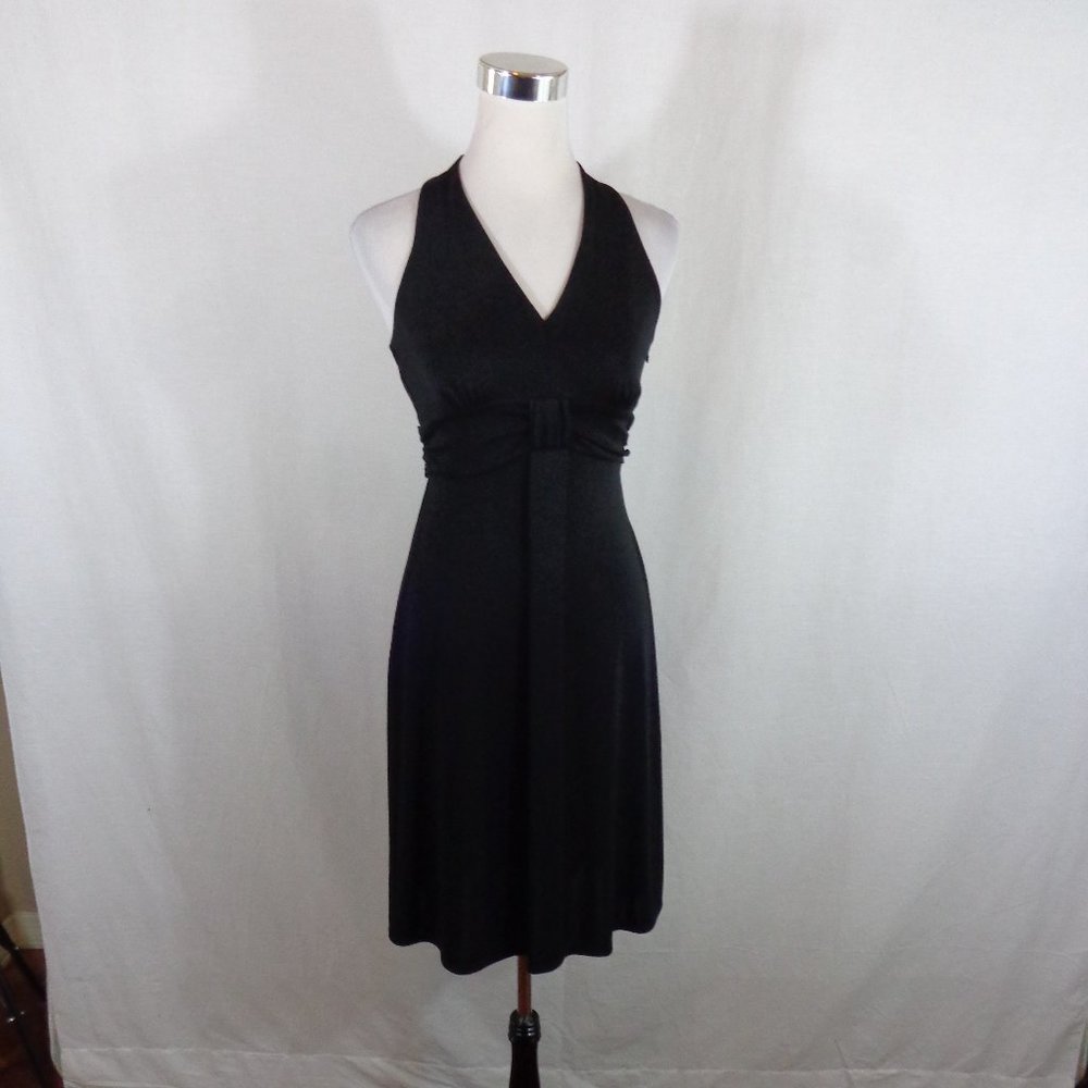 ANN TAYLOR- LOFT A-LINE DRESS SZ 2 BLACK SLEEVELES